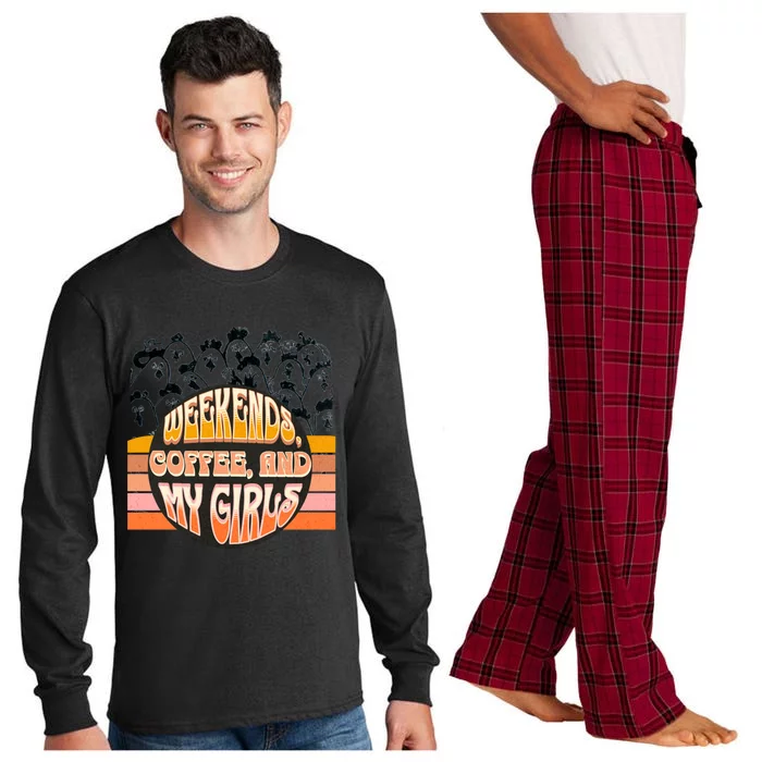 Fun Weekends Coffee And My Chicken Tee For Woman Gift Long Sleeve Pajama Set