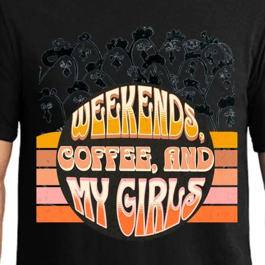 Fun Weekends Coffee And My Chicken Tee For Woman Gift Pajama Set