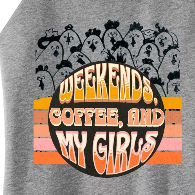 Fun Weekends Coffee And My Chicken Tee For Woman Gift Women’s Perfect Tri Rocker Tank