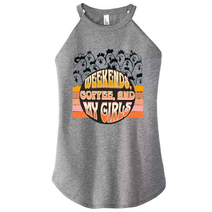 Fun Weekends Coffee And My Chicken Tee For Woman Gift Women’s Perfect Tri Rocker Tank