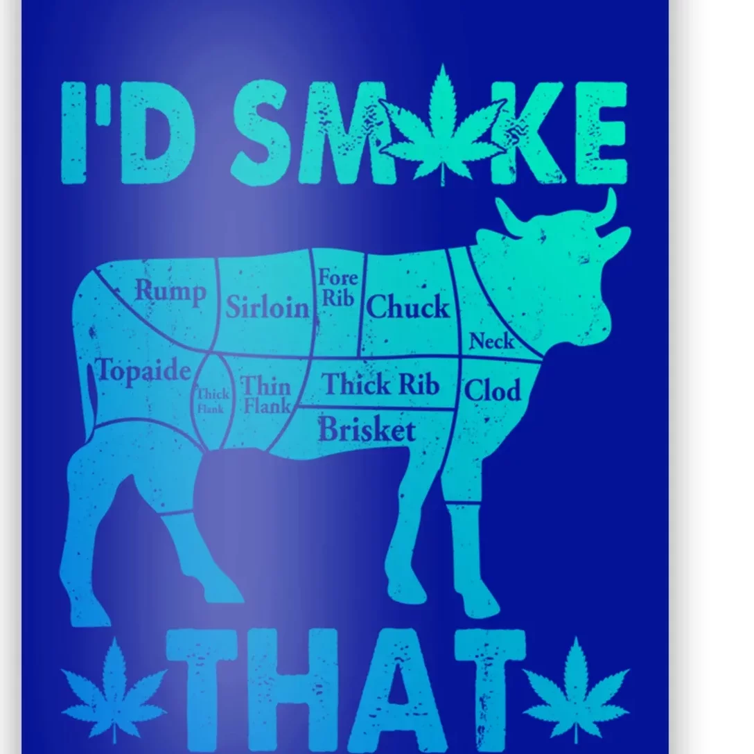 Funny Weed Chef Butcher Smoke Marijuana Beef Funny Dad Gift Poster