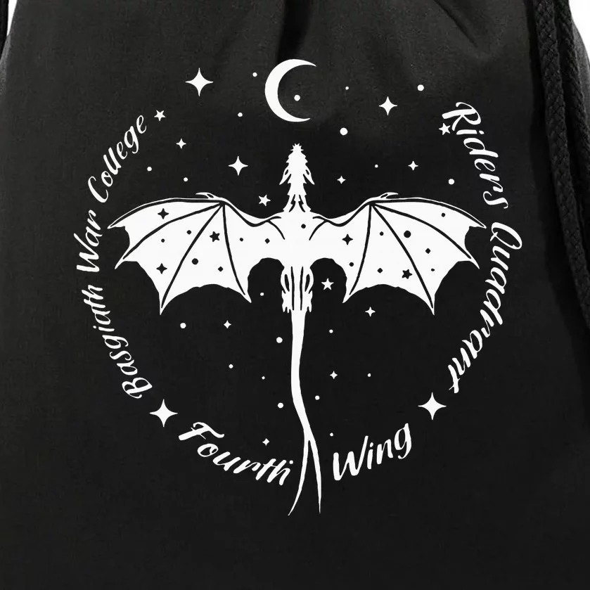 Fourth Wing College Riders Dragon Drawstring Bag