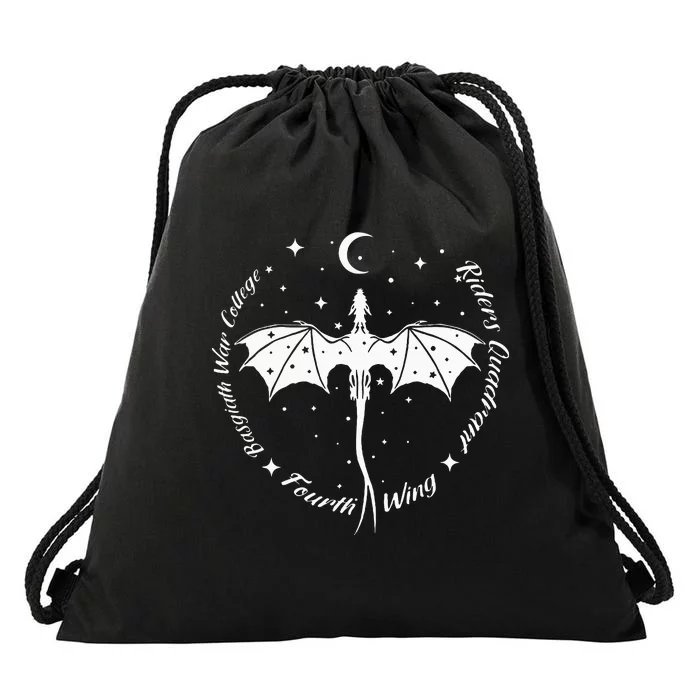 Fourth Wing College Riders Dragon Drawstring Bag