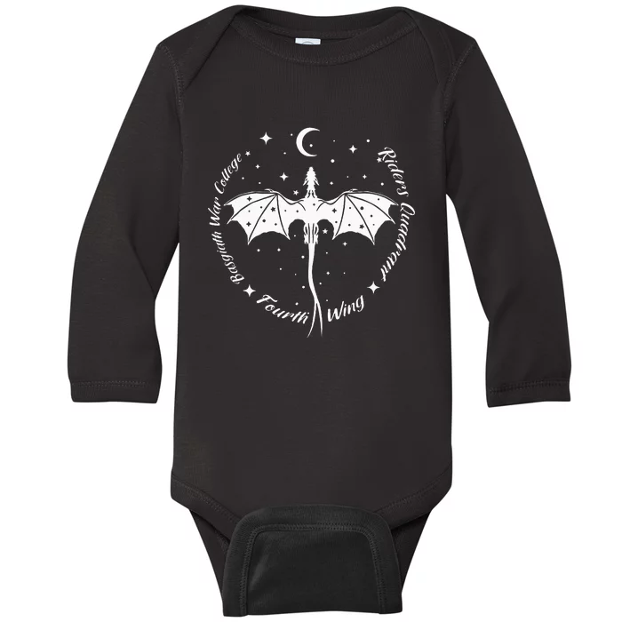 Fourth Wing College Riders Dragon Baby Long Sleeve Bodysuit