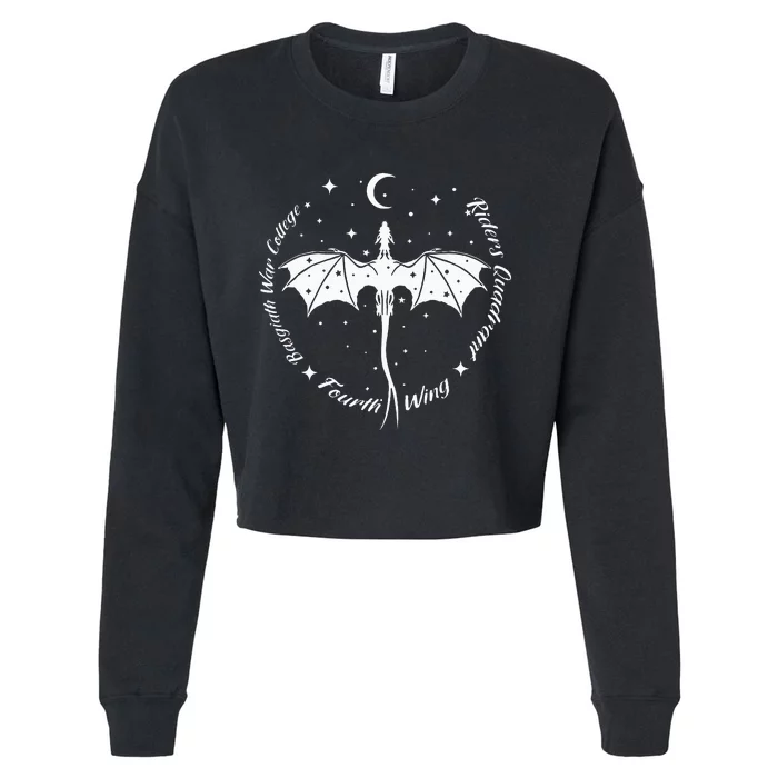 Fourth Wing College Riders Dragon Cropped Pullover Crew