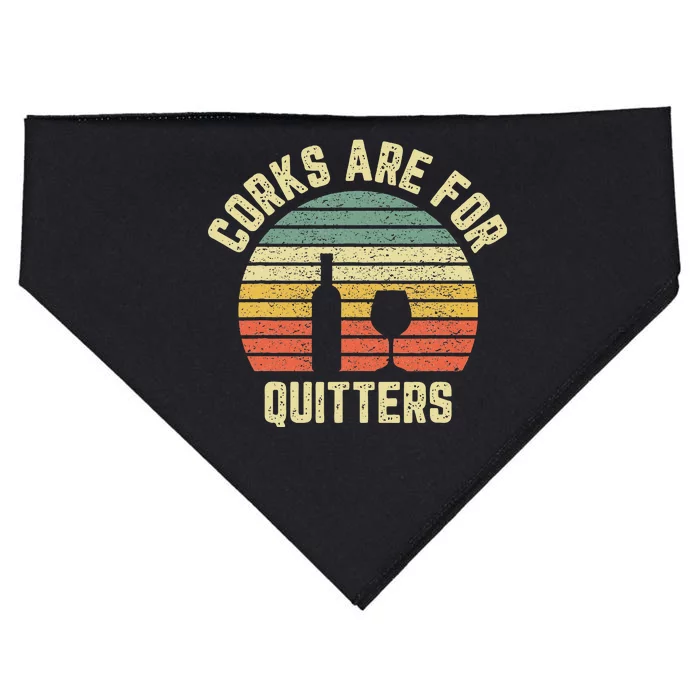 Funny Wine Corks Are For Quitters Wine Gift Idea USA-Made Doggie Bandana