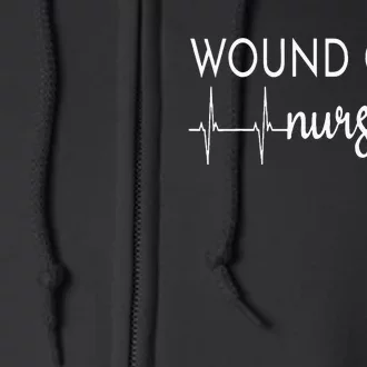 Funny Wound Care Nurse EKG Nursing Wound Ostomy Nurse Gift Full Zip Hoodie