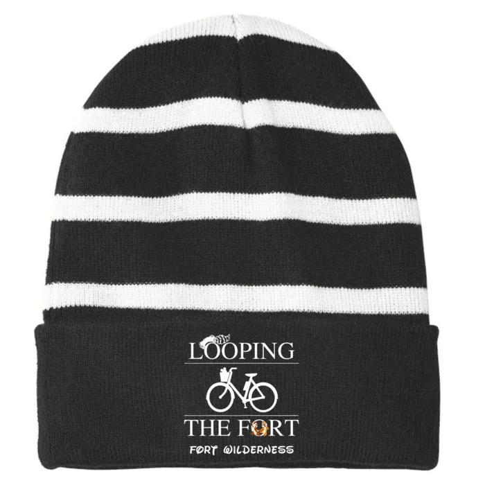 Fort Wilderness Campground Looping the Fort Striped Beanie with Solid Band