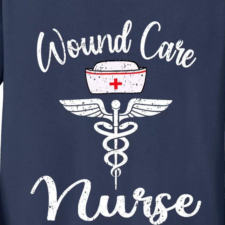 Funny Wound Care Nurse Nursing Wound Ostomy Nurse Gift Kids Long Sleeve Shirt