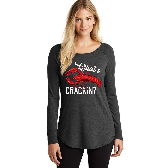 Funny What's Crackin Lobster Summer Vacation Fans Women's Perfect Tri Tunic Long Sleeve Shirt