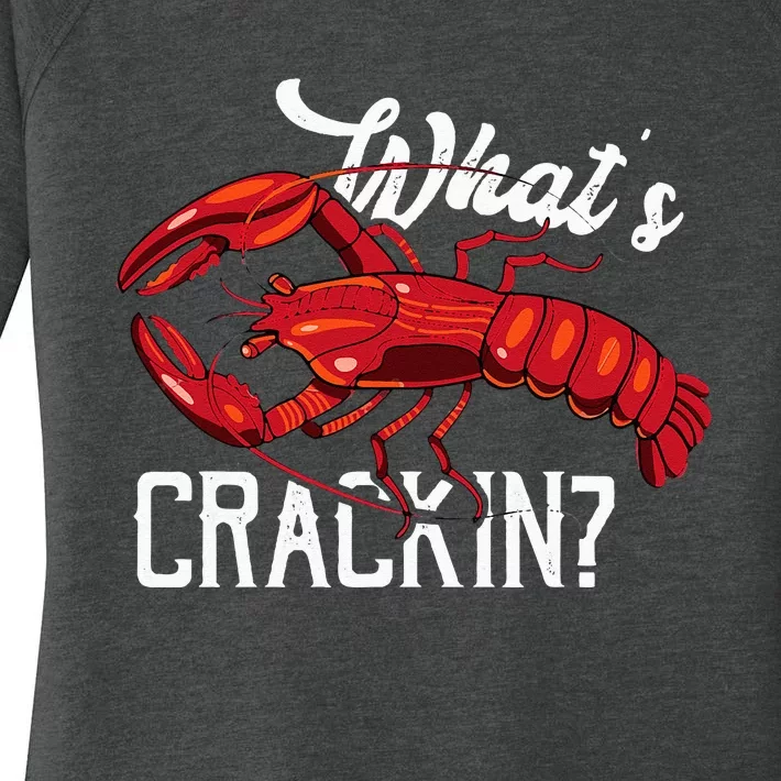 Funny What's Crackin Lobster Summer Vacation Fans Women's Perfect Tri Tunic Long Sleeve Shirt