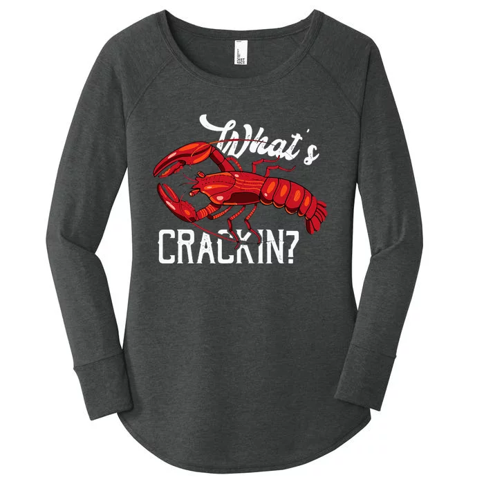 Funny What's Crackin Lobster Summer Vacation Fans Women's Perfect Tri Tunic Long Sleeve Shirt