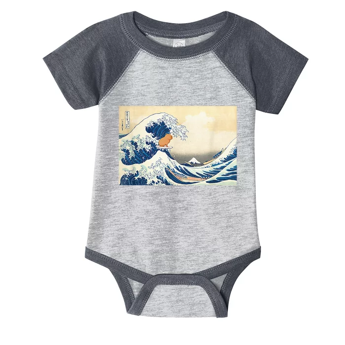 Funny Wave Capybara Surfing Rodent Infant Baby Jersey Bodysuit