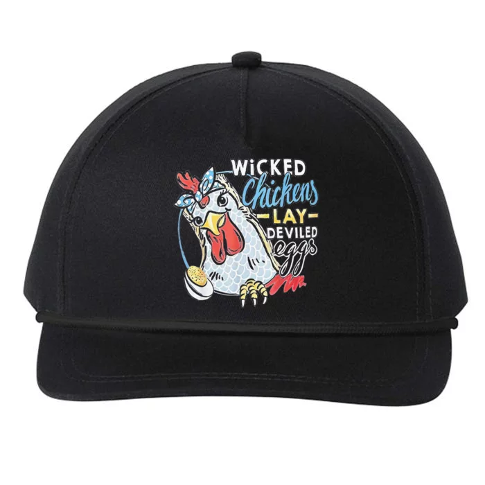 Funny Wicked Chickens Lay Deviled Eggs Funny Chicken Lovers Snapback Five-Panel Rope Hat