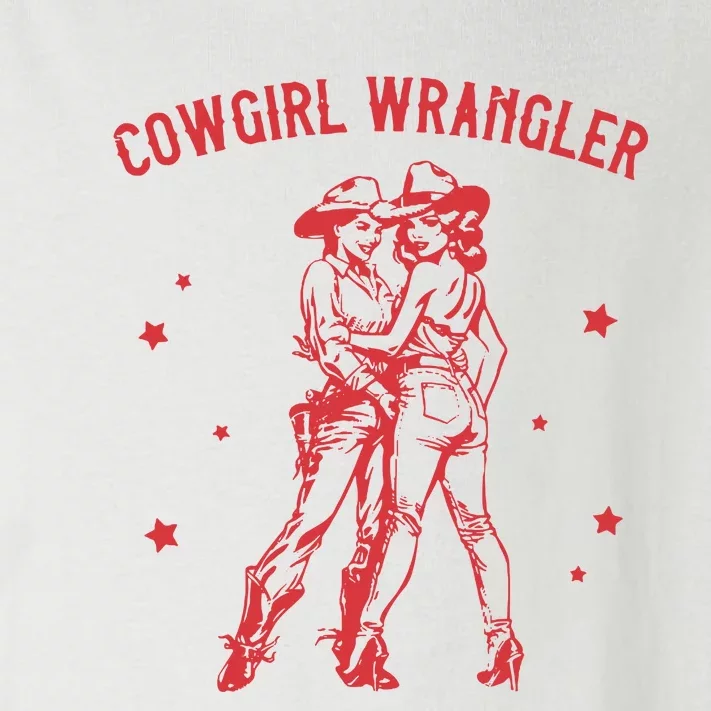 Funny Western Cowgirl Wrangler Lesbian Queer Pride Month Toddler Long Sleeve Shirt