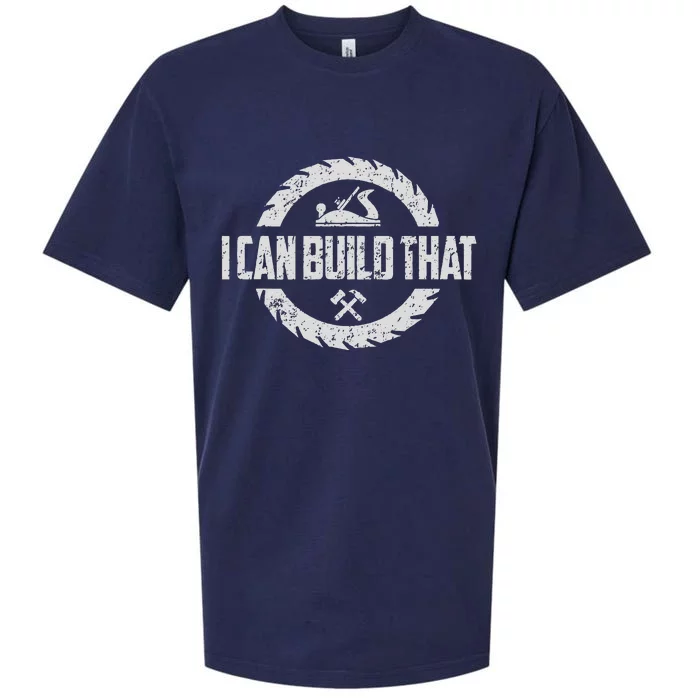 Funny Woodworker Carpenter I Can Build That Woodworking Sueded Cloud Jersey T-Shirt