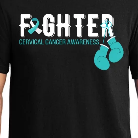 Fighter Warrior Cervical Cancer Awareness Funny Gift Great Gift Pajama Set