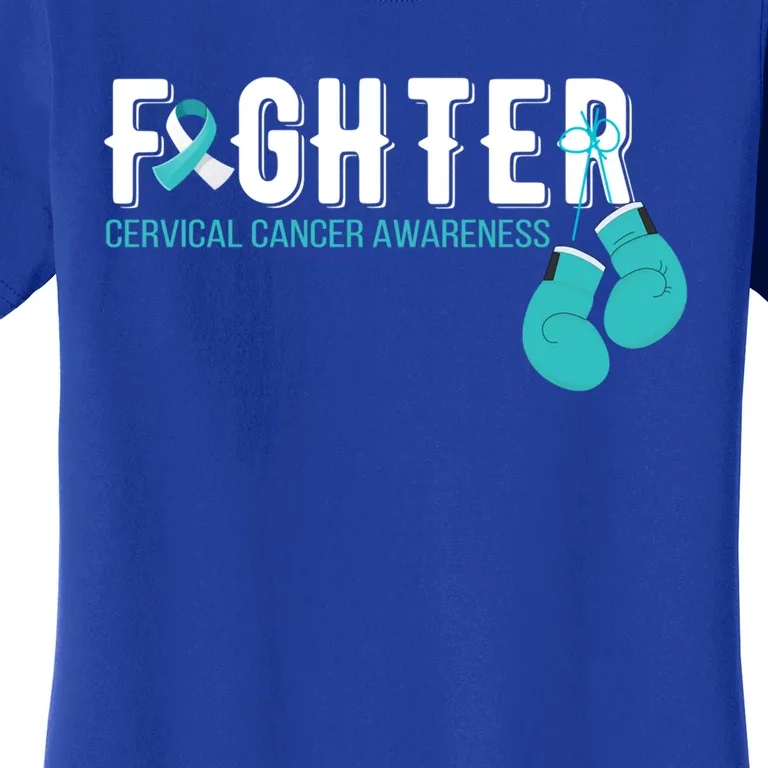 Fighter Warrior Cervical Cancer Awareness Funny Gift Great Gift Women's T-Shirt