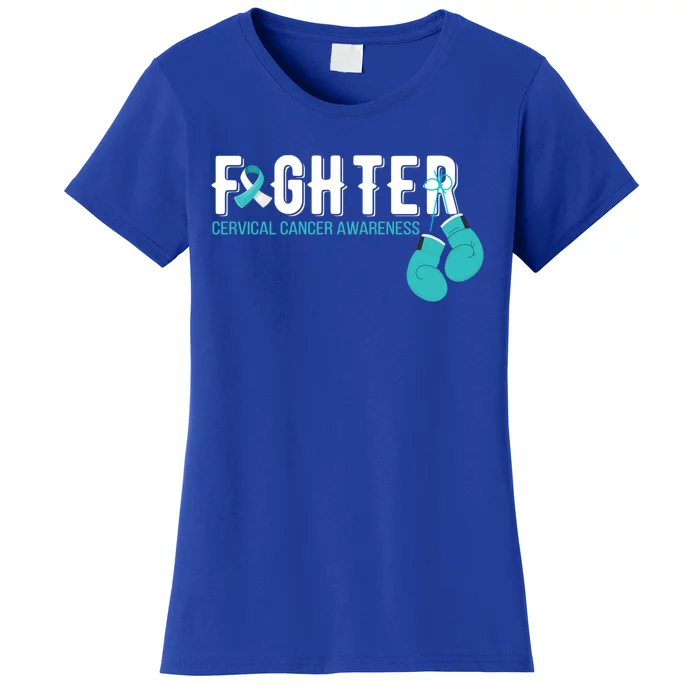 Fighter Warrior Cervical Cancer Awareness Funny Gift Great Gift Women's T-Shirt