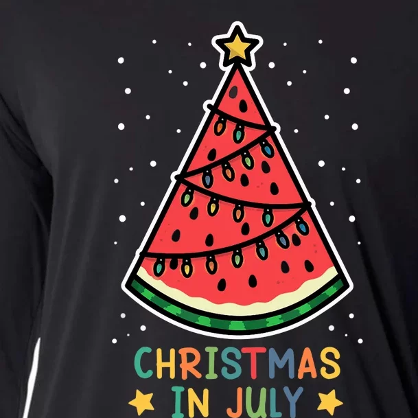 Funny Watermelon Christmas in July Wo Cooling Performance Long Sleeve Crew