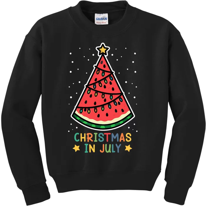 Funny Watermelon Christmas in July Wo Kids Sweatshirt