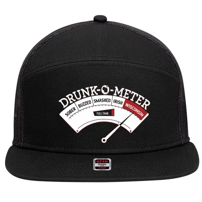 Funny Wisconsin Drinking Wisconsin Drunk Funny 7 Panel Mesh Trucker Snapback Hat