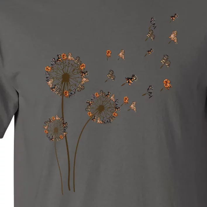 Flower Weiner Dog Long Haired Dachshund Dandelion Gift Tall T-Shirt