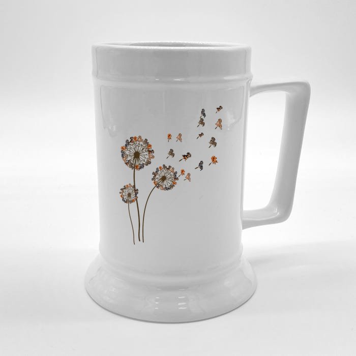 Flower Weiner Dog Long Haired Dachshund Dandelion Gift Front & Back Beer Stein