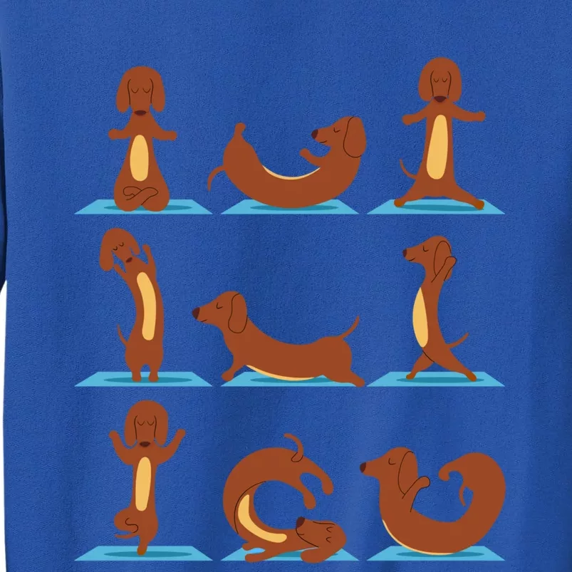 Funny Weiner Dogs Yoga Asana Poses Meditation Lovers Masters Cute Gift Tall Sweatshirt