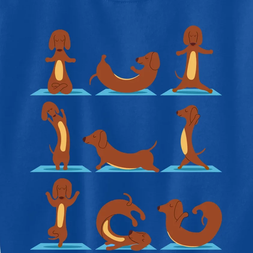 Funny Weiner Dogs Yoga Asana Poses Meditation Lovers Masters Cute Gift Kids Sweatshirt