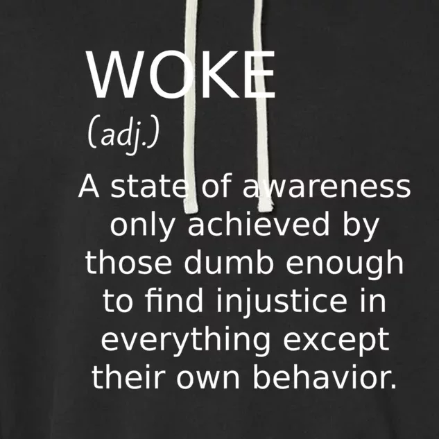 Funny Woke Definition Garment-Dyed Fleece Hoodie