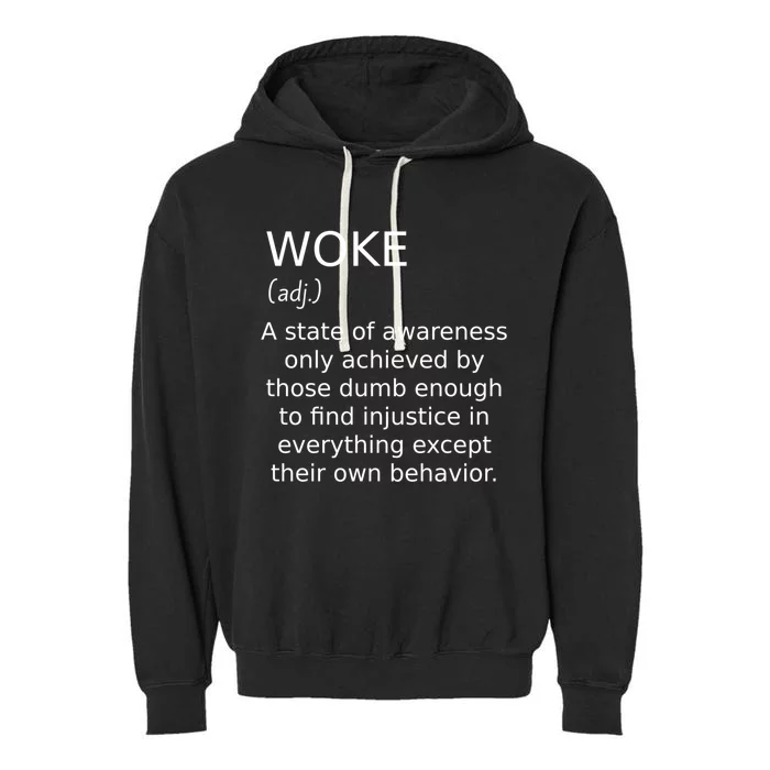 Funny Woke Definition Garment-Dyed Fleece Hoodie