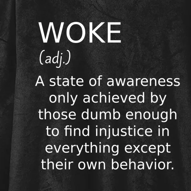 Funny Woke Definition Hooded Wearable Blanket