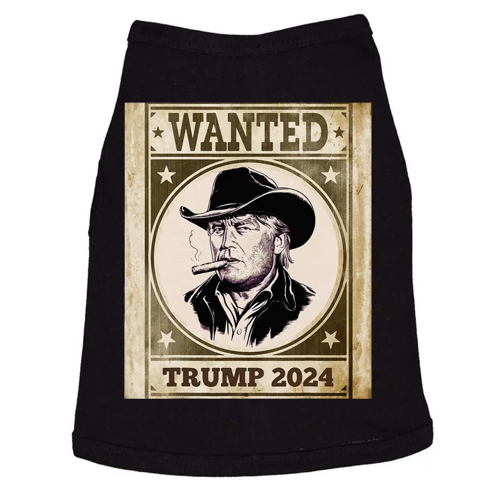 Funny Wanted Donald Trump Poster Trump 2024 Supporter Doggie Tank