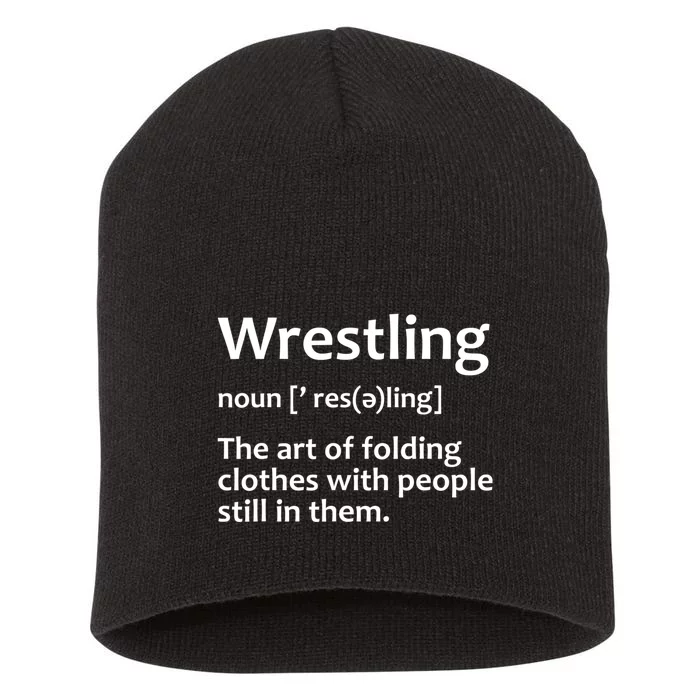 Funny Wrestling Design For Men Women Wrestlers Short Acrylic Beanie