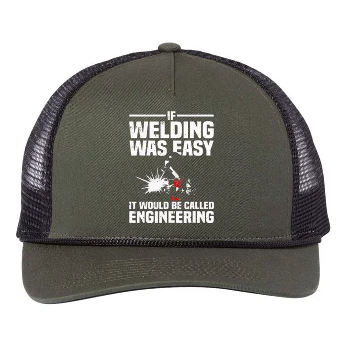 Funny Welding Design For Wo Welder Weld Welding Lover Retro Rope Trucker Hat Cap