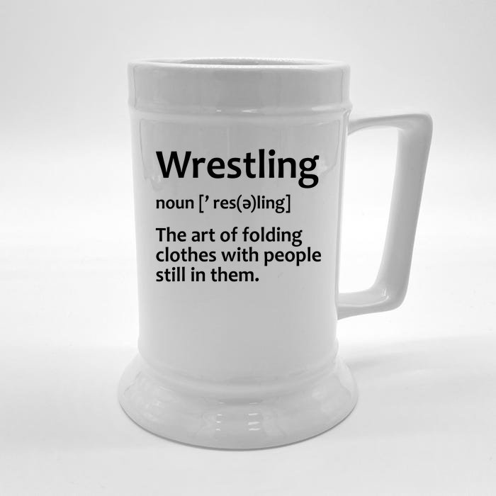 Funny Wrestling Design Wrestlers Front & Back Beer Stein