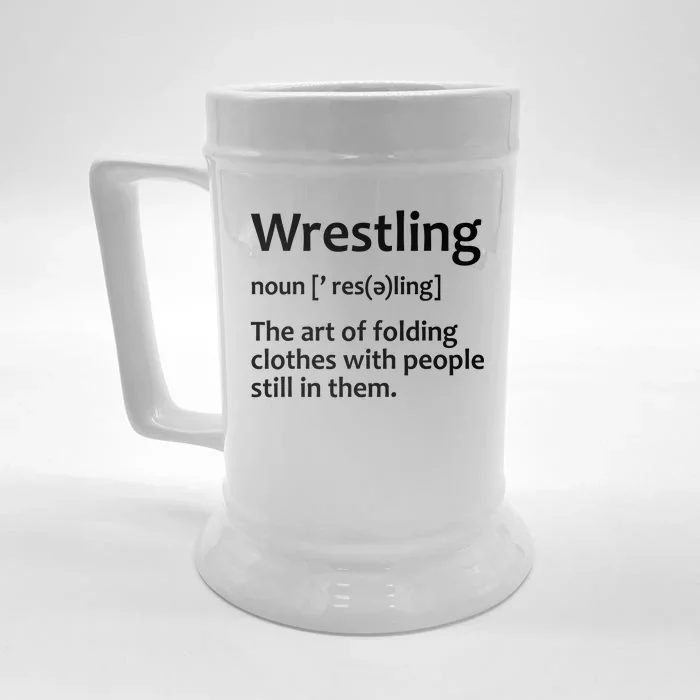 Funny Wrestling Design Wrestlers Front & Back Beer Stein