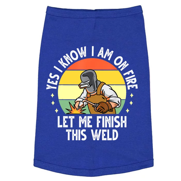 Funny Welding Design Dad Welder Worker Welding Vintage Doggie Tank