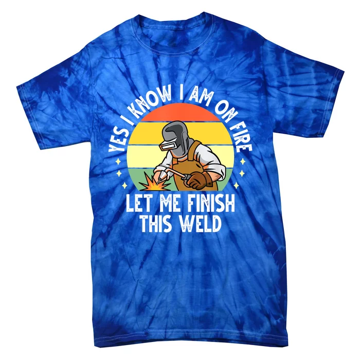 Funny Welding Design Dad Welder Worker Welding Vintage Tie-Dye T-Shirt