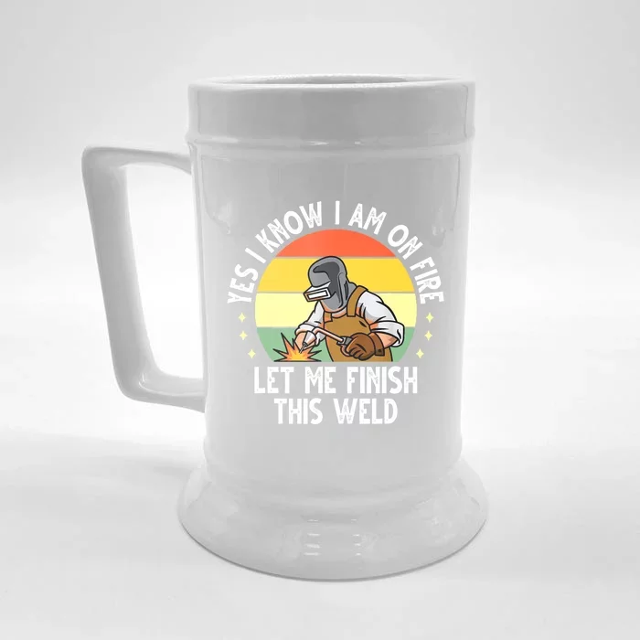 Funny Welding Design Dad Welder Worker Welding Vintage Front & Back Beer Stein