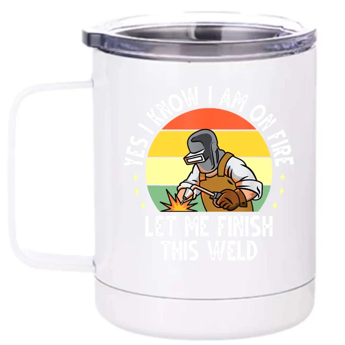 Funny Welding Design Dad Welder Worker Welding Vintage Front & Back 12oz Stainless Steel Tumbler Cup