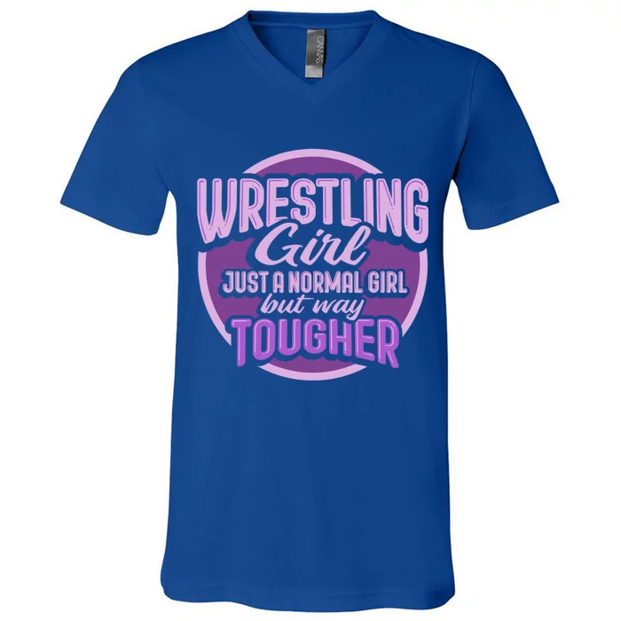 Funny Wrestling Design Wrestler Fighter Gift V-Neck T-Shirt