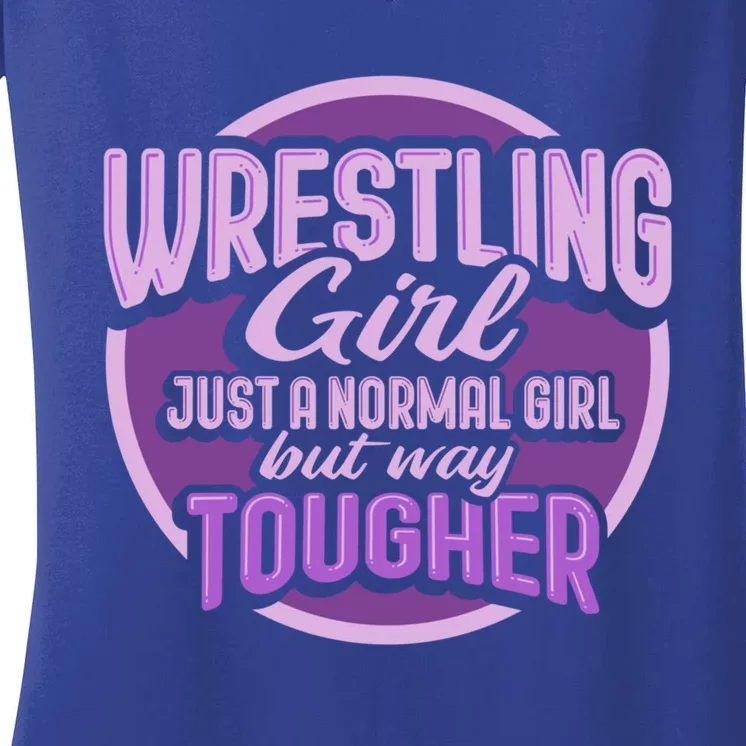 Funny Wrestling Design Wrestler Fighter Gift Women's V-Neck T-Shirt