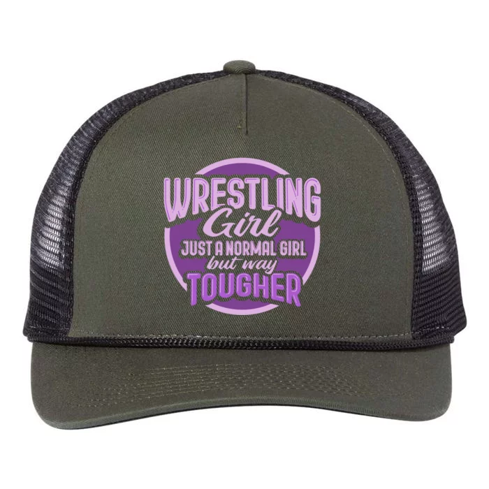 Funny Wrestling Design Wrestler Fighter Gift Retro Rope Trucker Hat Cap