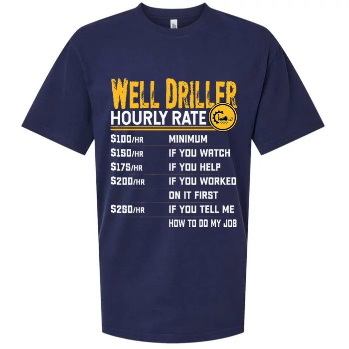 Funny Well Driller Hourly Rate Sueded Cloud Jersey T-Shirt