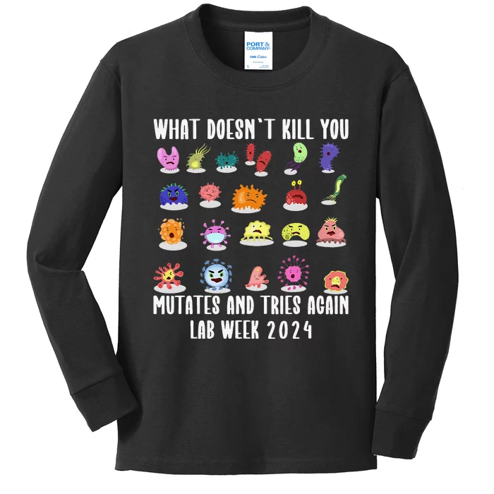 Funny What DoesnT Kill You Cute Mutates Biology Lab Week 2024 Kids Long Sleeve Shirt