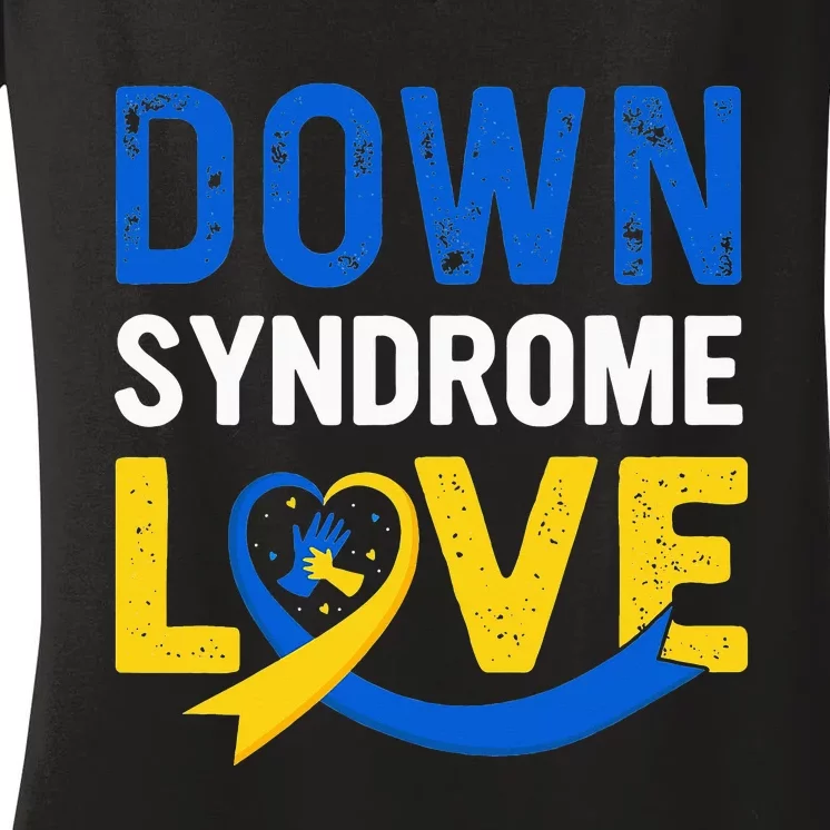 funny World Down Syndrome Day Awareness for mom Women's V-Neck T-Shirt