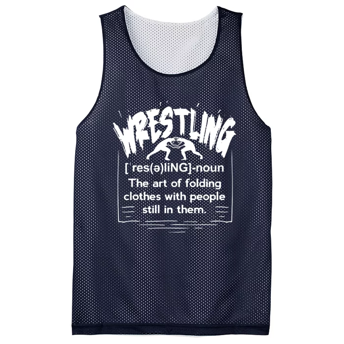 Funny Wrestling Definition Wrestler Mesh Reversible Basketball Jersey Tank