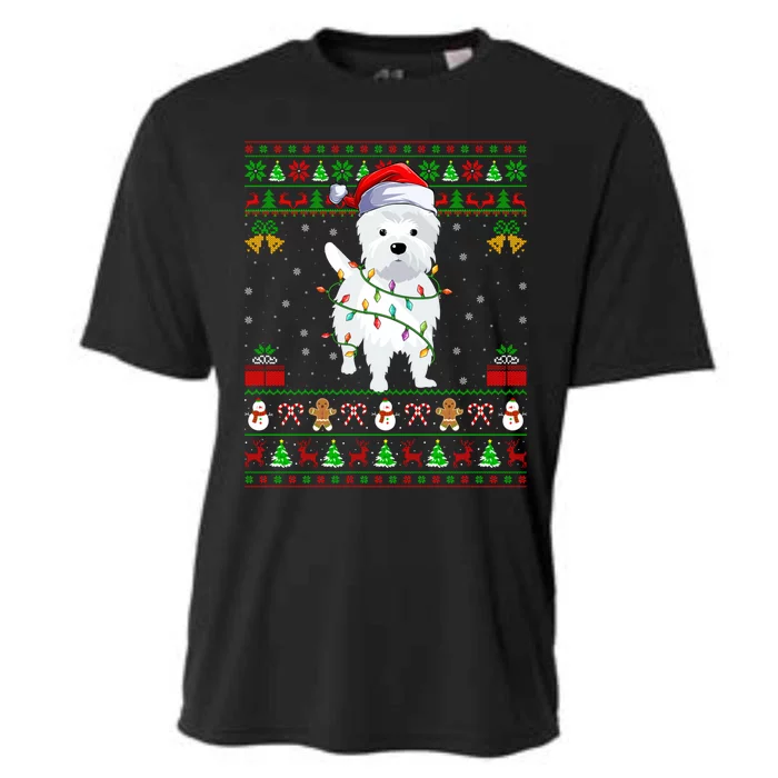 Funny Westie Dog Lover Xmas Santa Ugly Westie Christmas Gift Cooling Performance Crew T-Shirt